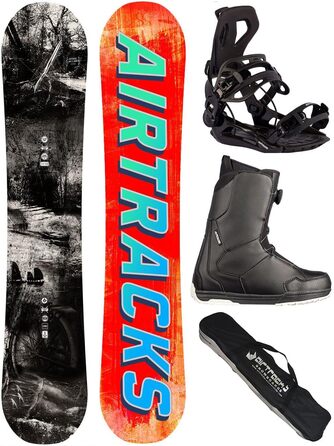 Чоловічий комплект для сноубордингу Airtracks Freeride/Freestyle: сноуборд Wide Hybrid Rocker 159 см, кріплення Master, черевики Master Atop 44, сумка, преміум якість