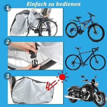Водонепроникний чохол для велосипеда на 2 велосипеди 200x70x110cm, 210D Oxford, захист від сонця та дощу