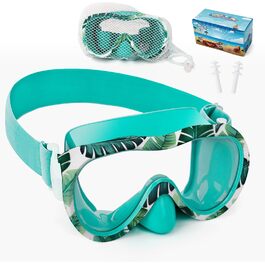 Дитячі окуляри для плавання WAVE Kinder з маскою та трубкою, антифог, захист від UV, зелений