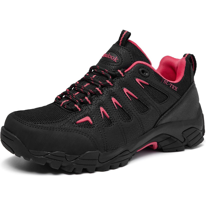 Туфлі для хайкінгу SHULOOK для жінок, водонепроникні, легкі, трекінгові, туристичні, для походів, кемпінгу, риболовлі, чорні, червоні, 38 EU