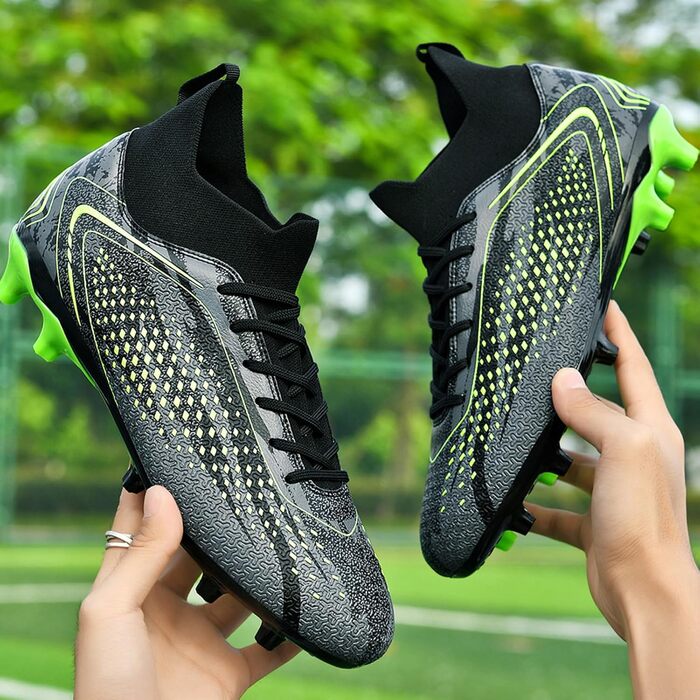 Черевики для футболу чоловічі, дитячі, для штучного газону, з шипами, футбольні черевики (чорні, 36 EU)