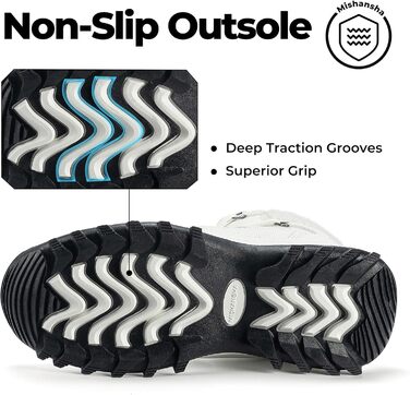 Зимові черевики Mishansha для жінок, утеплені, водонепроникні, туристичні, розмір 36-42 (білі)