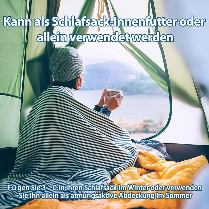 Спальний мішок туристичний, ультралегкий, 2в1, з мікрофібри, для подорожей, зелений