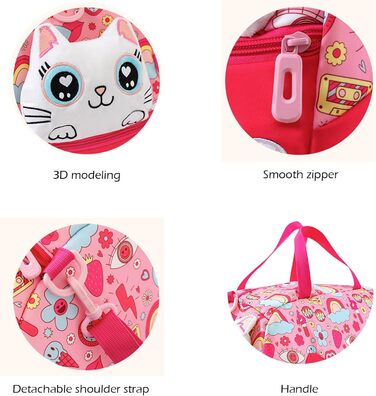 Дитяча спортивна сумка для плавання та подорожей, водонепроникна сумка для басейну, футболу та фітнесу (Світло-рожева, з котом)