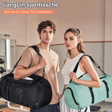 Спортивна сумка JiangLin 45L з відділенням для взуття та мокрих речей, велика дорожня сумка для жінок та чоловіків, рюкзак-трансформер для подорожей, спорту, фітнесу, плавання (зелена)