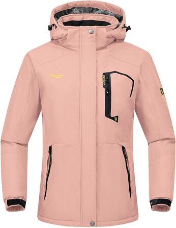 Жіноча тепла зимова куртка Rdruko Softshell з капюшоном, водонепроникна, для сноуборду, рожева, розмір M