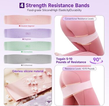 Комплект для пілатесу: кільце, стрічки опору (15-45 lbs), фітнес-м'яч, для дому, сили, гнучкості, стабільності та підтяжки