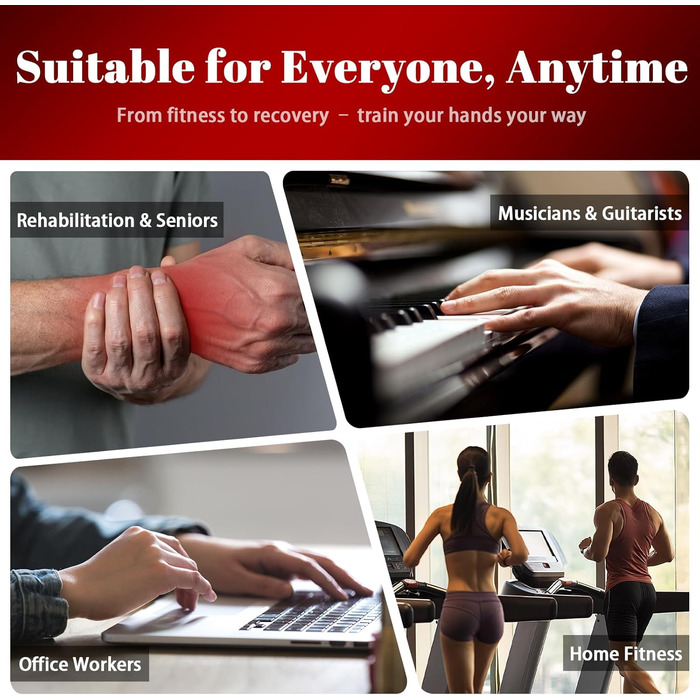 Тренування рук та пальців: набір 8шт, регульований тренажер для хвата, 10-100 кг, для терапії та зняття стресу