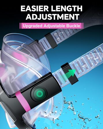 Набір для снорклінгу G2RISE для дорослих: маска та трубка, чорно-рожевий