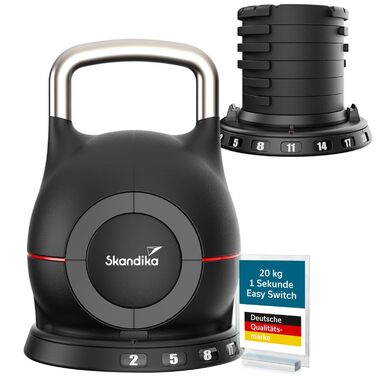 Набір гантелей Skandika Hanteln Paino: регульовані, 1.5-24 кг, штанга, гиря, диски. Для дому та спортзалу.