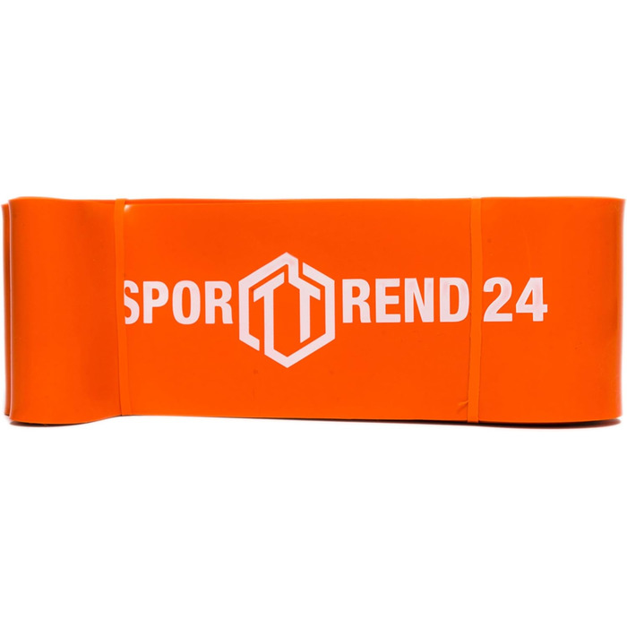 Фітнес-стрічка Sporttrend 24, еспандер, 104 см, помаранчева, опір 36,2-108,8 кг, для силових та мобільних вправ