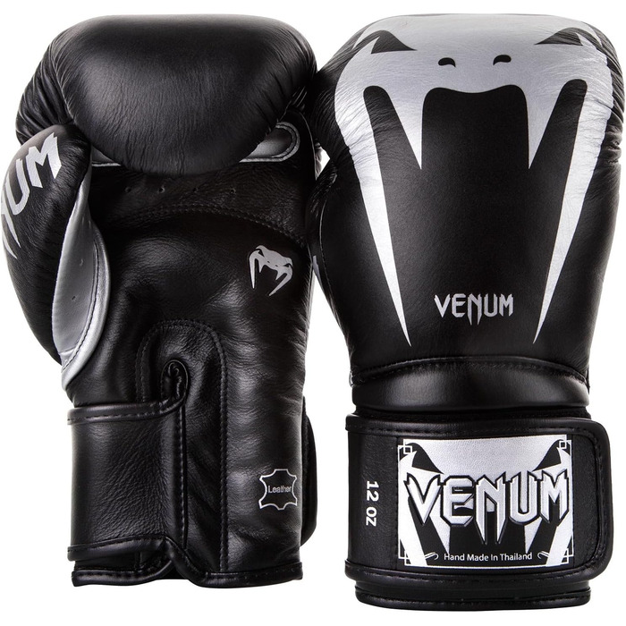 Боксерські рукавички Venum Giant 3.0 для муай-тай та кікбоксингу, 16 Oz, чорний/срібний
