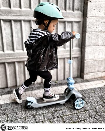 Самокат дитячий Kinderroller HyperMotion 3в1 блакитний: самокат, біговел, літній транспорт для дівчаток та хлопчиків