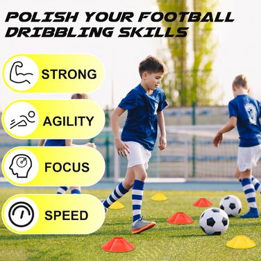 Ворота для футболу CATCHLUCK для дітей, з 6 перешкодами та сумкою, жовті