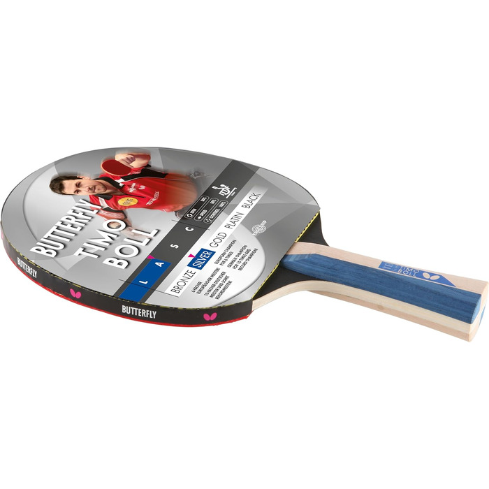 Накладка Butterfly Timo Boll Silver для настільного тенісу, ITTF сертифікат, анатомічна ручка, для амбітних гравців, преміум якість
