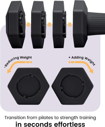 Набір гантелей Fragraim регульовані, 4.54 кг, 4-в-1, з м'якими ручками TPU, для дому, чорний