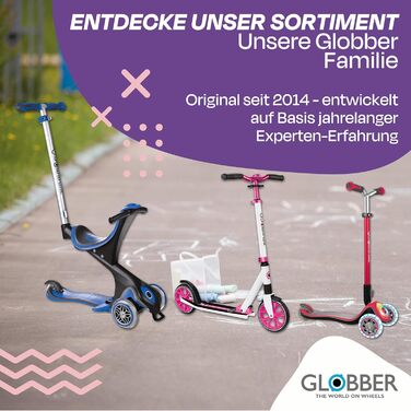 Дитячий самокат GLOBBER Primo Foldable Plus Lights з LED колесами, 3 колеса, для дітей від 3 років, регульована висота, підшипники ABEC 5, колеса 120/80 мм