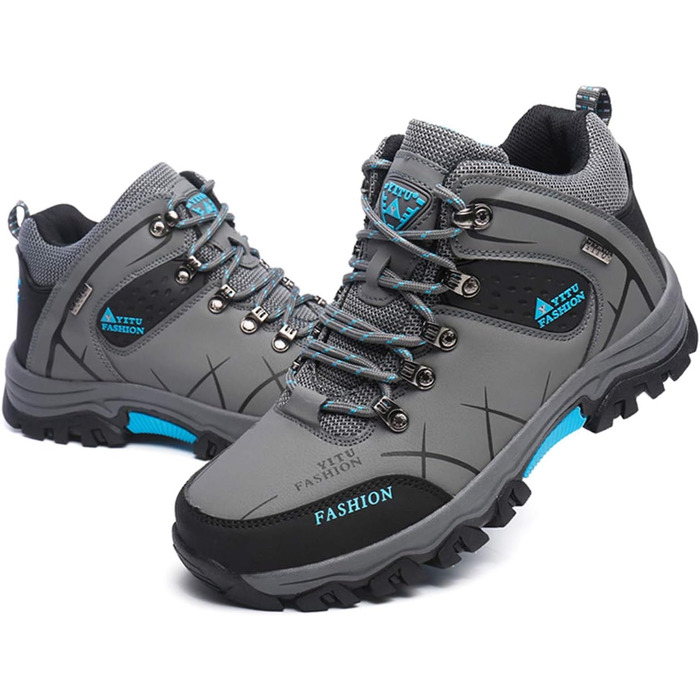 Чоловічі трекінгові черевики для хайкінгу та бігу, чорно-сі, розмір 44 EU, водонепроникні