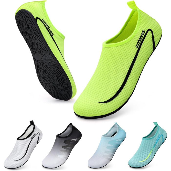 Водні черевики для плавання та відпочинку WateLves: дихаючі, швидковисихаючі, унісекс, 34-47 EU, світло-зелені