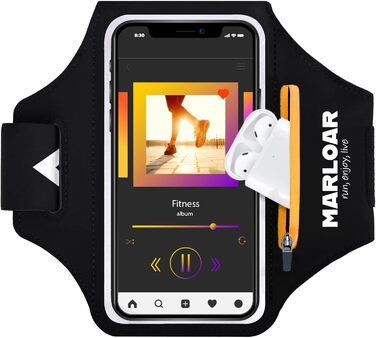 Брелок для рук MARLOAR для бігу, сумісний з iPhone, чорний