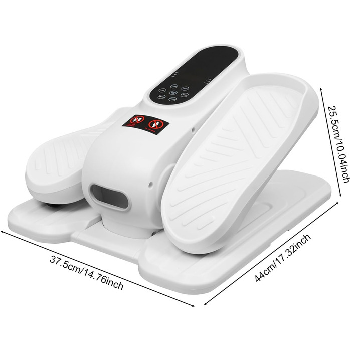 Еліпсотренажер електричний, міні-еліпсотренажер з пультом дистанційного керування та неслизьким килимком, 12 швидкостей, тихий, для офісу, підлітків, людей похилого віку (білий)