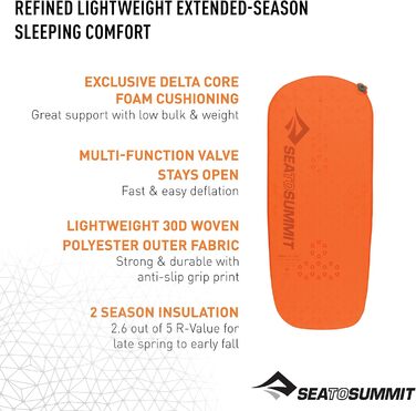 Килимок туристичний Sea to Summit Ultralight Self Inflating Delta Core-V помаранчевий X-Small