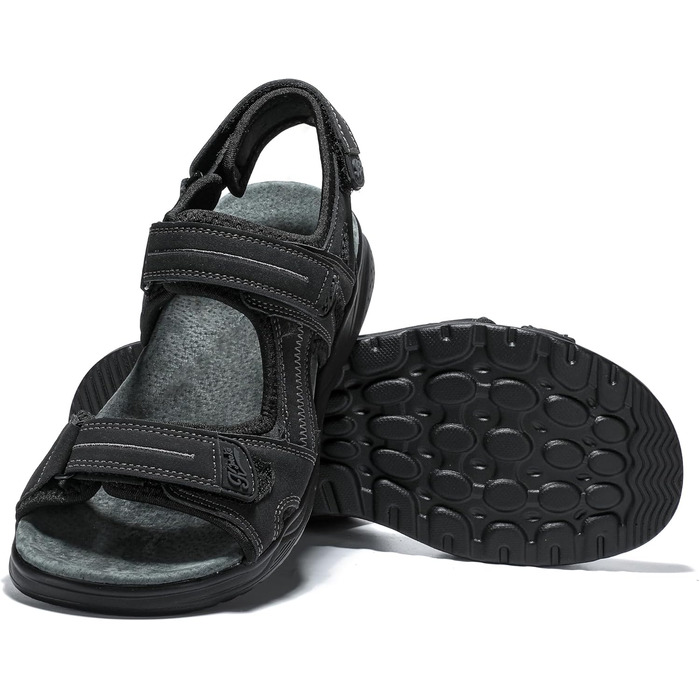 Чоловічі сандалі JOMIX на липучці, літні відкриті тапочки для трекінгу, чорні (43 EU)
