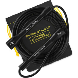 Стрибкове канат Honor Athletics Pro Boxing Seil 3.0 - 5.3 мм, для боксу, чорний