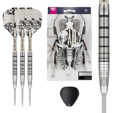 Дарти Target Darts EXO Edition 90% Tungsten (Вольфрам) 24g – Професійний набір сталевих дротиків з наконечниками Stahlspitze, Swiss Point, Pro Grip та польотами No.6