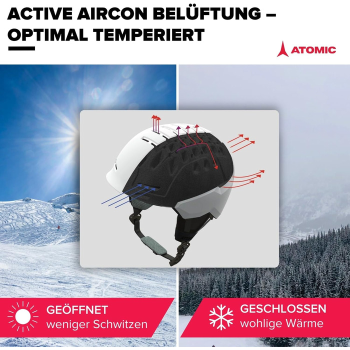 Шолом Atomic Revent Lite для гірськолижного спорту та сноубордингу, чорний, 59-63