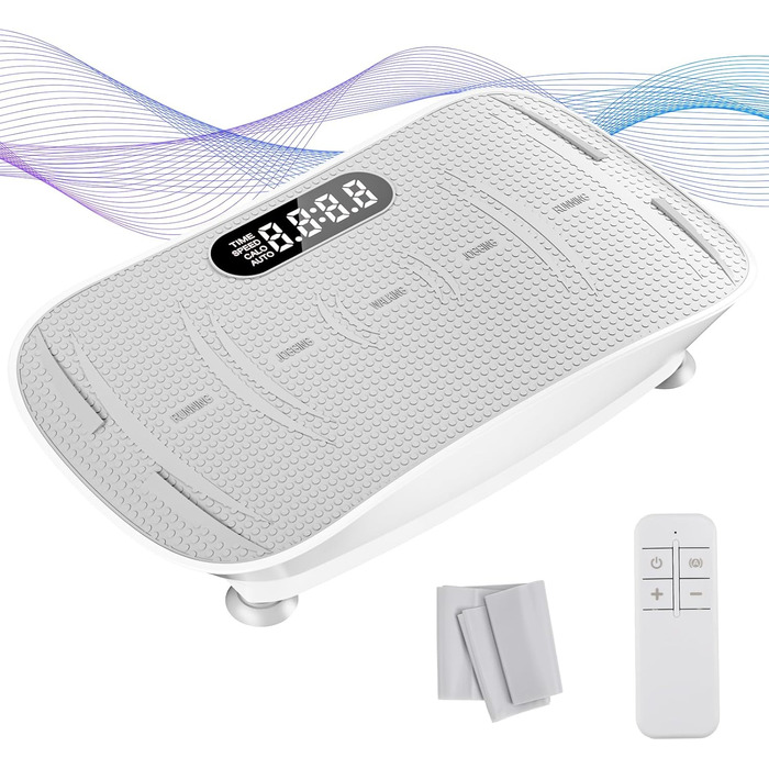 Вібраційна платформа для фітнесу з Bluetooth, LED, 10 рівнів швидкості, тиха, для дому, спалювання жиру