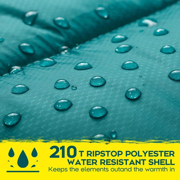 Спальний мішок Bessport фланелевий для кемпінгу 3-4 сезони -10°C-20°C | Зимовий, легкий, водонепроникний та теплий для дорослих та дітей, для подорожей з рюкзаком, кемпінгу, походів та подорожей. Фланелевий, блакитний, зелений (-5℃)