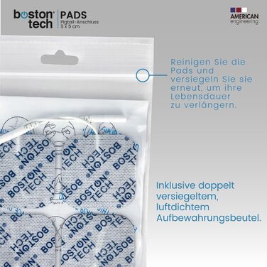 Boston Tech ME89 PRO TENS EMS: Апарат для терапії болю, 7 режимів, стимуляція м'язів, 4 електроди, 9V, захист від падіння