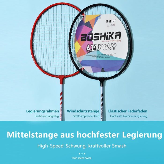 Набір для бадмінтону Carbon Profi: 2 ракетки, сітка, м'ячики, сумка. Підходить для початківців