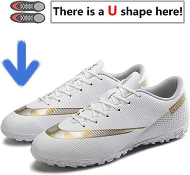 Дитячі футбольні бутси для хлопчиків та дівчаток, Indoor/Outdoor, Anti-Slip, з амортизацією (36 EU, Білий)