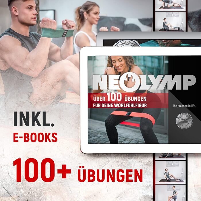 NEOLYMP Набір фітнес-гумок 5 шт. для силових тренувань, Booty Band, з електронною книгою та програмою