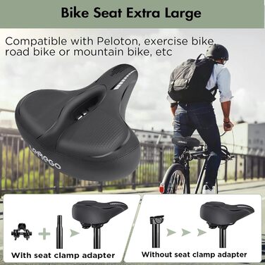 Зручний велосипедний сідло LEMEGO для чоловіків та жінок: широке, ергономічне, з гелевим наповнювачем. Підходить для MTB, шосе, електровелосипедів та міських велосипедів