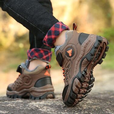 Дитячі зимові черевики Meidiastra для туризму та хайкінгу: теплі, водонепроникні, з антиковзаючою підошвою та застібкою-липучкою (EU 30-40), зелені та коричневі кольори