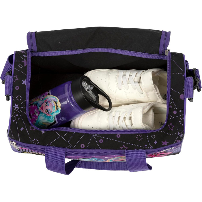 Спортивна сумка для дітей Scooli - 23 x 35 x 16 см - чорна, з регульованим плечовим ременем та аксесуарами для школи