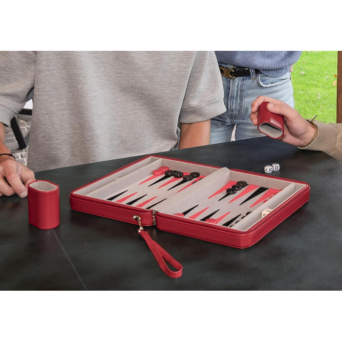 Чемоданчик для настільної гри шашки Engelhart 250501 бежево-оранжево-чорний (9 дюймів, сірий, чорний, червоний)