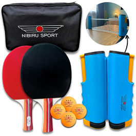 Набір для настільного тенісу з сіткою Ping Pong - 2 ракетки, 4 м'ячі, сітка, сумка