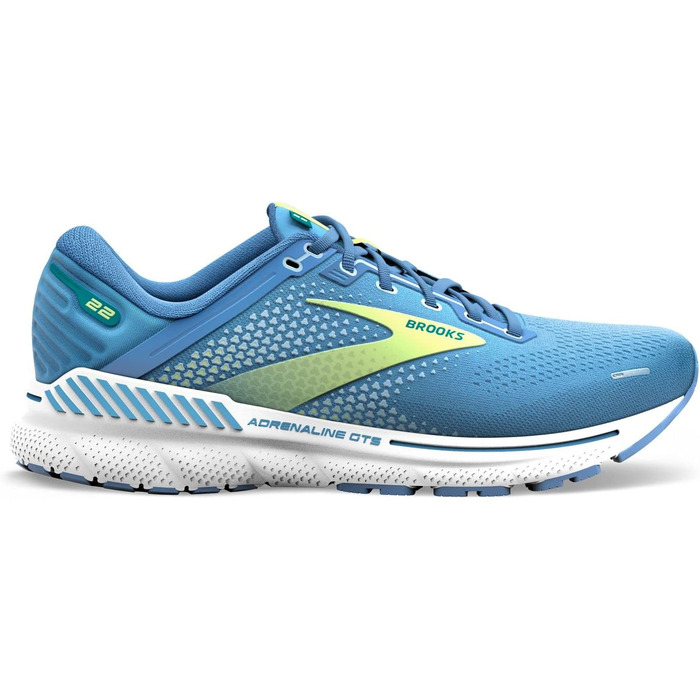 Brooks Adrenaline GTS 22 – жіночі кросівки для бігу з підтримкою (35.5 EU, Сріблясто-блакитно-зелені)