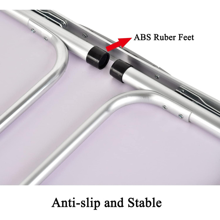 Складаний столик 60 см, портативний, для кемпінгу та пікніків, сад, на вулицю. Складаний стіл з алюмінієвим каркасом, регульована висота, 60 x 45 x 26 см, білий