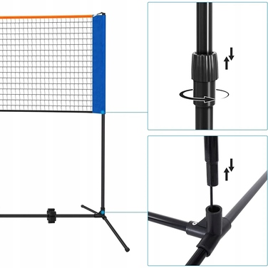 Універсальний набір сітки для волейболу, бадмінтона та тенісу, портативна, регульована, 310 x 225 см