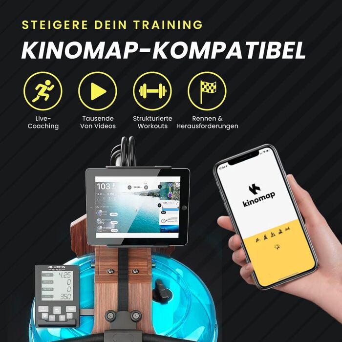 Складаний водний веслувальний тренажер Bluefin Fitness Blade Aqua W-1/M-1 з LCD-дисплеєм