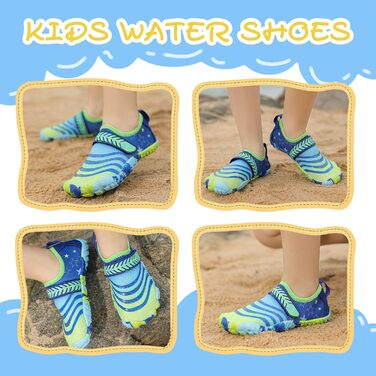 Дитячі аквашузи Hanani для плавання та відпочинку на пляжі (33 EU, блакитно-жовтий)