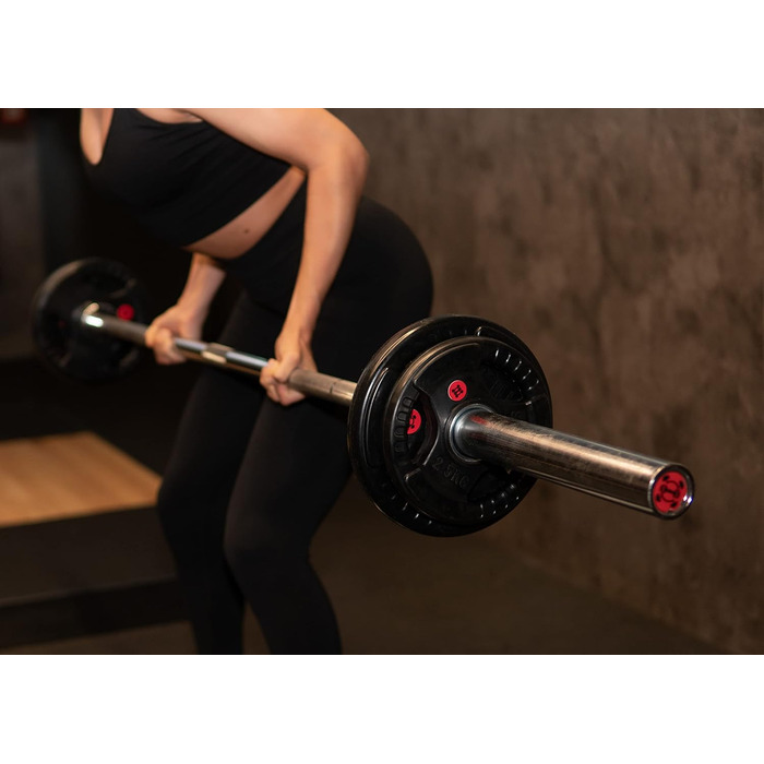 Олімпійський гриф GYM DISTRICT 220 см зі сталі, 50 мм, для бодібілдингу, пауерліфтингу, важкої атлетики, кросстренінгу, з 2 замками