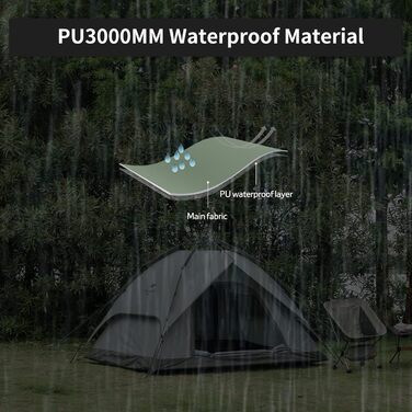 Намет Naturehike Pop Up 3-4 особи: автоматичний намет для кемпінгу, сімейний намет з душовим верхом, зелений