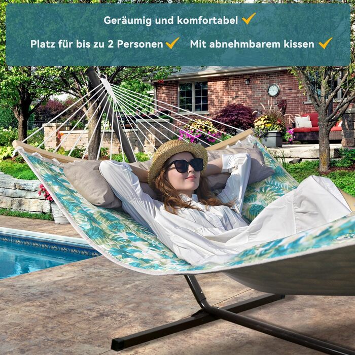 Намет-гамак Bathonly для 2 осіб, 3 м, блакитний, до 204 кг, з подушкою та сумкою