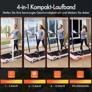 Біговий доріжка BLACK LORD X7, Walking Pad під стіл, 3.0PS, до 130кг, Bluetooth, 3 рівня нахилу, рожевий